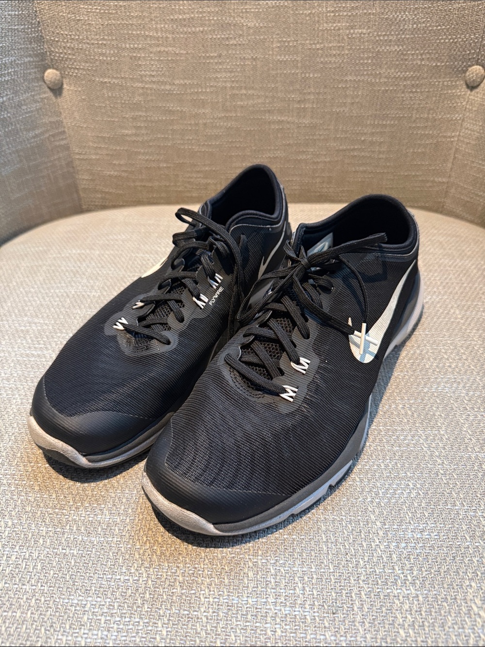 Nike womens Black Running Shoes with White Swoosh